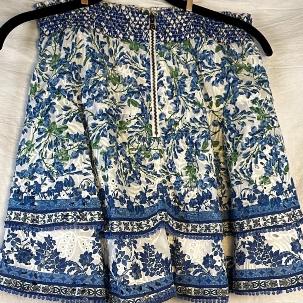 Alice + Olivia Blue and White Mini Skirt - Picture 3 of 7